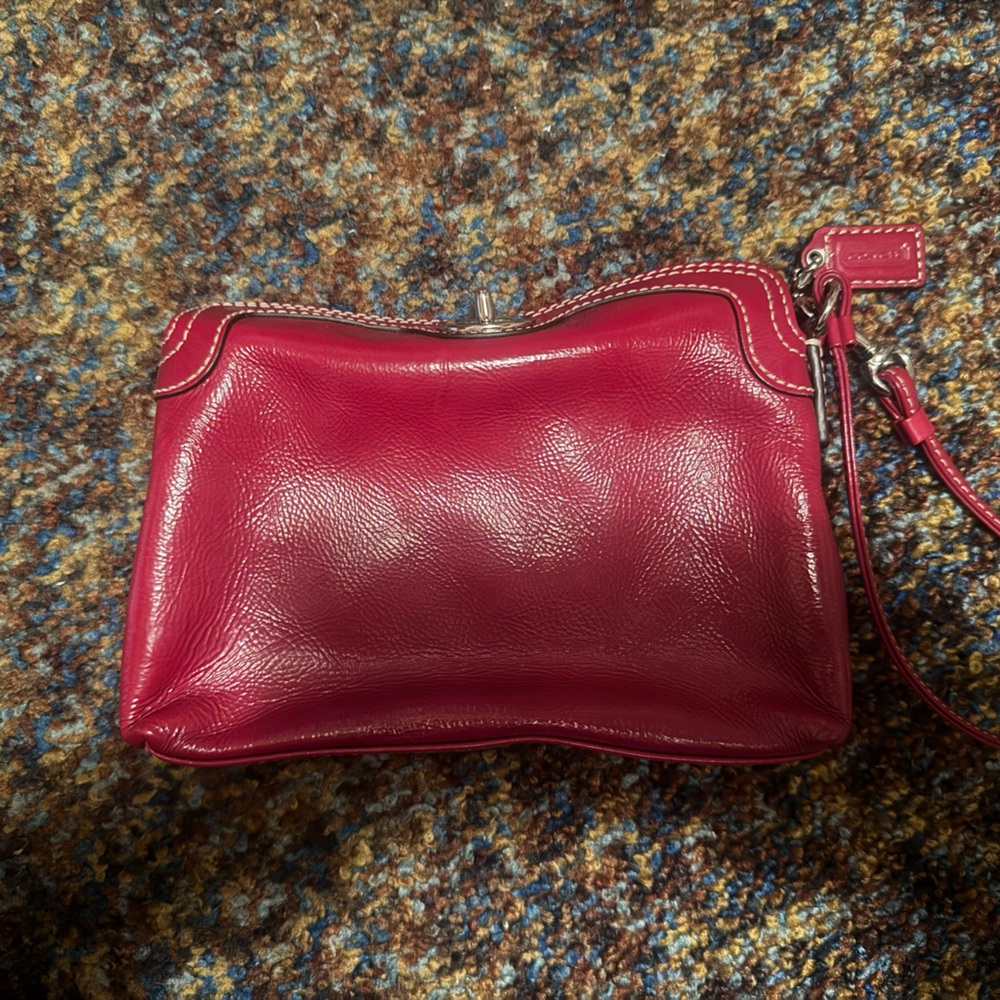 Coach Red Leather Wristlet Clutch - Picture 3 of 3